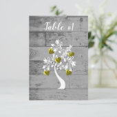 Gold Tree of Hearts Wedding Table Card Einladung (Stehend Vorderseite)