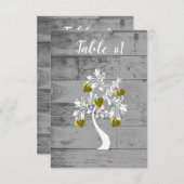 Gold Tree of Hearts Wedding Table Card Einladung (Vorne/Hinten)