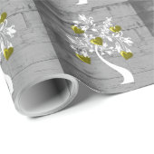 Gold Tree of Hearts Wedding Wrapping Paper Geschenkpapier (Rolleneckpunkt)