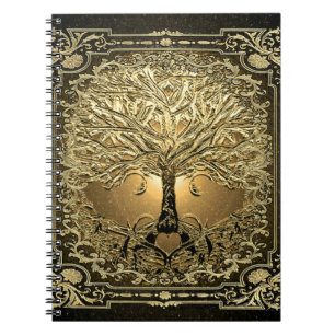 Gold Tree of Life Ancient Rustic Notebook Notizblock