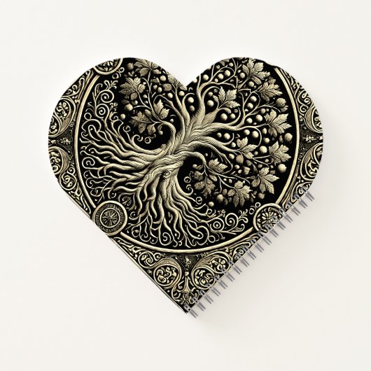 Gold Tree of Life Ancient Rustic Notizblock (Rückseite)