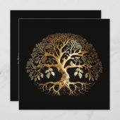 Gold Tree of Life Einladung (Vorne/Hinten)