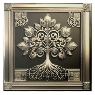 Gold Tree of Life Fliese