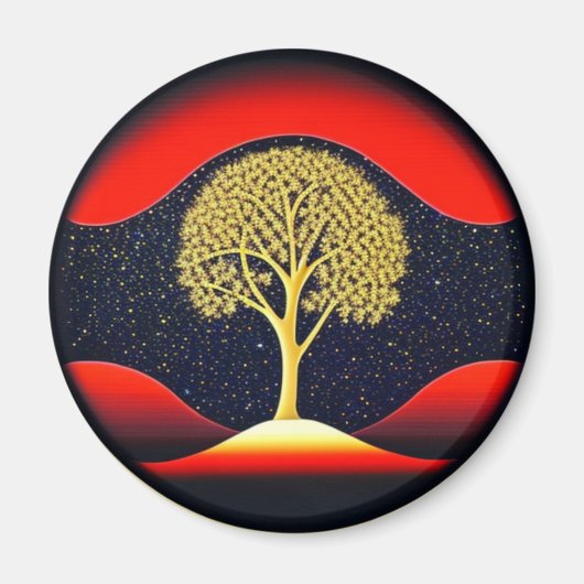Gold Tree of Life mit dem Magnet "Background" (Vorne)