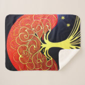 Gold Tree on Navy Background Sherpa Blanket Sherpadecke (Vorderseite (Horizontal))