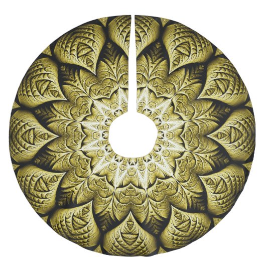 Gold Tree Skirt Polyester Weihnachtsbaumdecke (Vorderseite)