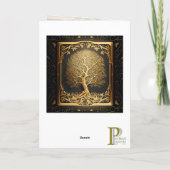 Gold Tree Verzierte Grafikkarte Karte (Rückseite)