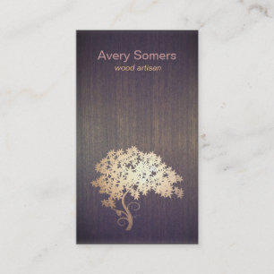 Gold Tree Wood Artist Business Card Visitenkarte