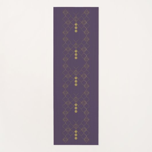 Gold Trellis Butterfly Indigo Yoga Yogamatte (Vorderseite)