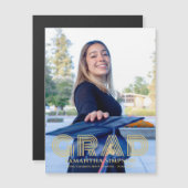 Gold Trendy Abschluss Ankündigung Magnetkarte (Vorne/Hinten)