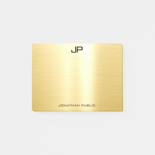 Gold Trendy Beruflich Template Elegant Modernes Post-it Klebezettel (Vorderseite)