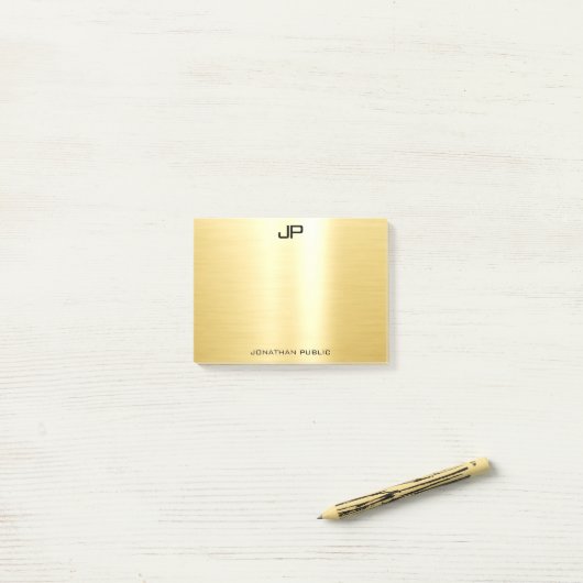 Gold Trendy Beruflich Template Elegant Modernes Post-it Klebezettel (Auf Schreibtisch)