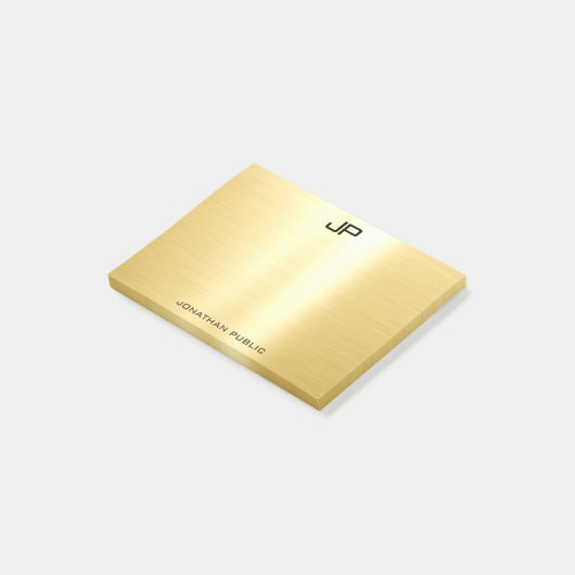Gold Trendy Beruflich Template Elegant Modernes Post-it Klebezettel (angewinkelt)