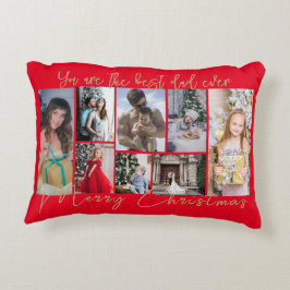 Gold Trendy Family Frohe Weihnachts-FotoCollage Dekokissen