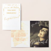 Gold Trendy Script Congratulation Foto Abschluss Folienkarte (Anzeige)