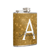 Gold Trendy Sparkle Monogram Initial Flachmann (Rechts)