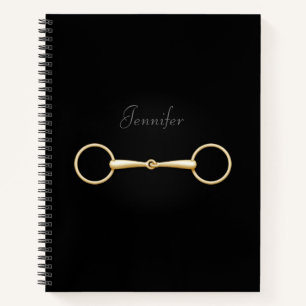 Gold Trensengebiss Elegantes Personalisiertes Reit Notizblock