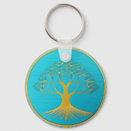 Gold Triangle Tree of Life Keychain Schlüsselanhänger