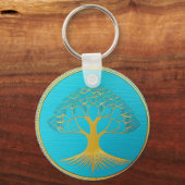 Gold Triangle Tree of Life Keychain Schlüsselanhänger (Rückseite)
