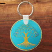 Gold Triangle Tree of Life Keychain Schlüsselanhänger (Vorderseite)