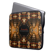 Gold Tribal Batik Individuelle Name Laptop Sleeve (Vorderseite Links)
