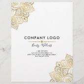 Gold Tribal Verziert Paisley Mandala Flyer (Hinten)