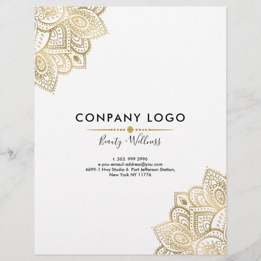 Gold Tribal Verziert Paisley Mandala Flyer (Hinten)