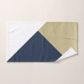 Gold trifft Navy Blue & White Geometrie #1 Badhandtuch Set (Handtuch)