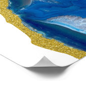 Gold Trim Blue Geode Poster (Ecke)