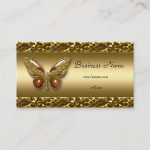 Gold Trim Butterfly Elegante Visitenkarte