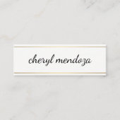 Gold Trim Cursive Text Mini Visitenkarte (Vorderseite)