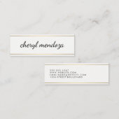 Gold Trim Cursive Text Mini Visitenkarte (Vorne/Hinten)