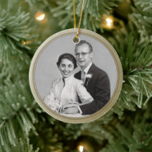 Gold Trim Foto Ornament