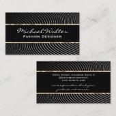 Gold Trim | Stilvolle Linien Visitenkarte (Vorne/Hinten)