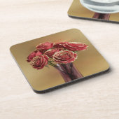 Gold Trimmte Rote Rosen Untersetzer Set (Linke Seite)
