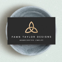 Gold Trinity Knot Celtic Symbol Visitenkarte