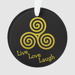 Gold Triple Spirale Live-Liebe lachen Ornament