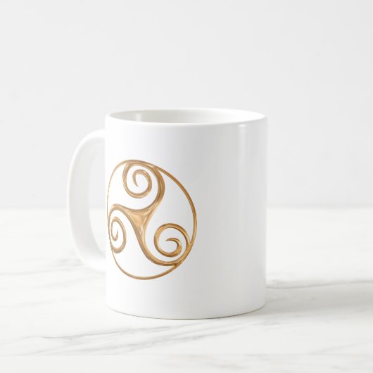 Gold Triskelion Kaffeetasse (Vorderseite Links)