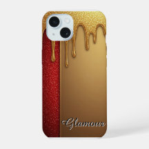 Gold Tröpfchen Glitter Rot Glam Weihnachtsgeschenk