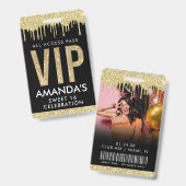 Gold Tropfen Anpassbarer VIP-Zugriff für alle Ausweis (Vorder- & Rückseite)