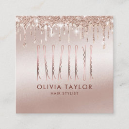 Gold Tropfen Bobby Buttons Friseur Quadratische Visitenkarte