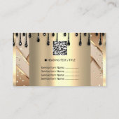 Gold Tropfen Frame Glitzer Confetti Business Card Visitenkarte (Rückseite)