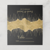 Gold Tropfen Glitzer Platzkarte (Außenseite Aufgefaltet)