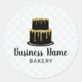 Gold Tropfen Icing Cake Logo Sweet Boutique Bäcker Runder Aufkleber (Vorderseite)