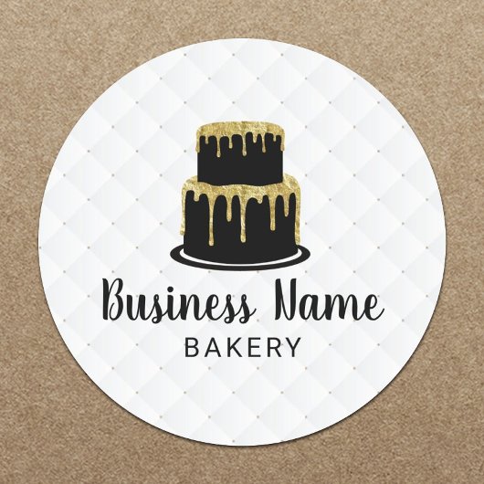 Gold Tropfen Icing Cake Logo Sweet Boutique Bäcker Runder Aufkleber