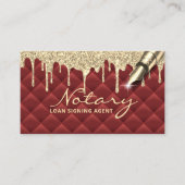 Gold Tropfen Luxury Red Notary Loan Signing Agent Visitenkarte (Vorderseite)