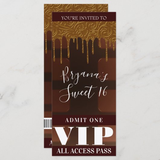 Gold Tropfen Wrapper Chocolate Candy Bar VIP (Vorne/Hinten)