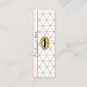 Gold tropfende Lippen Glitter Tropfen Visagist Mini Visitenkarte