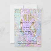 Gold Tropfens Glitzer Princes Girl Baby Holograph Einladung (Vorderseite)