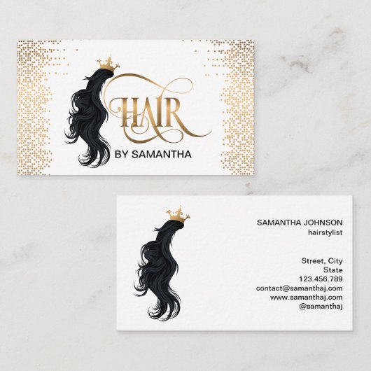 Gold Tropfens Moderne Typografie Visitenkarte (Vorne/Hinten)